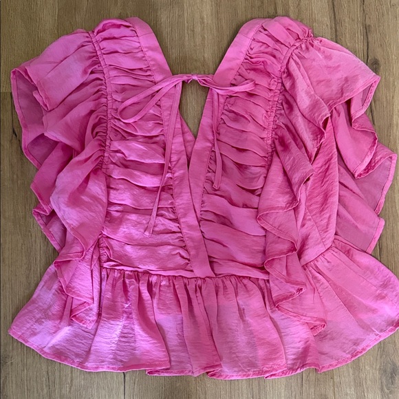 Entro Fuchsia Ruffled Blouse - Picture 2 of 2